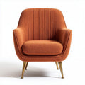 Oranje fauteuil met goudkleurige poten en soft touch stof 75 x 80 x 85cm