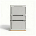 Opbergkast met 3 lades van kunststof en houtkleurige basis 70 x 40 x 30cm