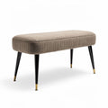 Gestoffeerde bank ook geschikt voor gebruik in de hal 120 x 40 x 45cm bruin met zwarte poten