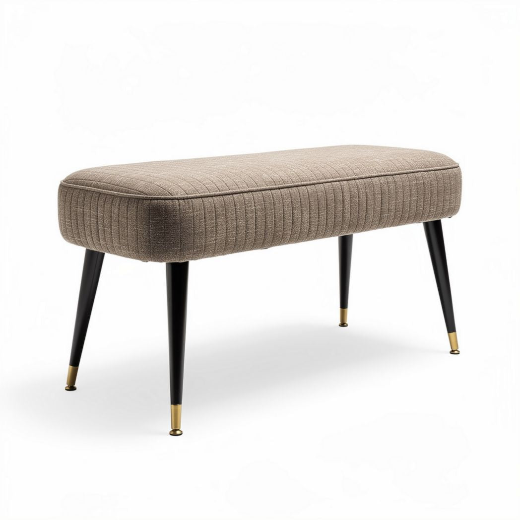 Gestoffeerde bank ook geschikt voor gebruik in de hal 120 x 40 x 45cm bruin met zwarte poten